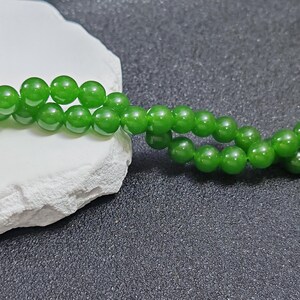 Grade A Natural Dark Green Jade Beads 6mm 8mm 10mm 12mm Smooth Polished Round 15 Inch Strand JA05 Wholesale Beads image 5