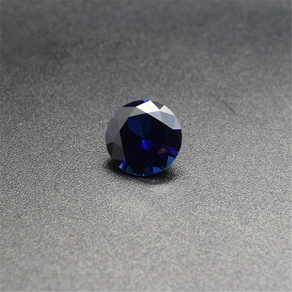 Sapphire Round Faceted Gemstone Brilliant Cut Sapphire Gem | Etsy