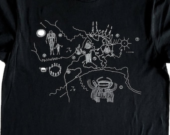 Twin Peaks Owl Cave Calendar Map T-Shirt David Lynch Film TV Series S-XXL