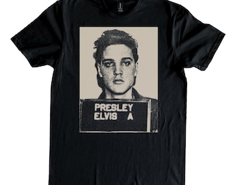 Elvis Mugshot Printed 100% Cotton T-Shirt