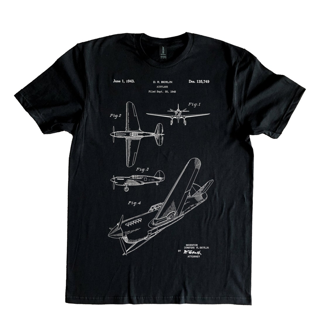 Airplane Patent 1942 Curtiss Aircraft 100% Cotton T-shirt S-XXXL - Etsy