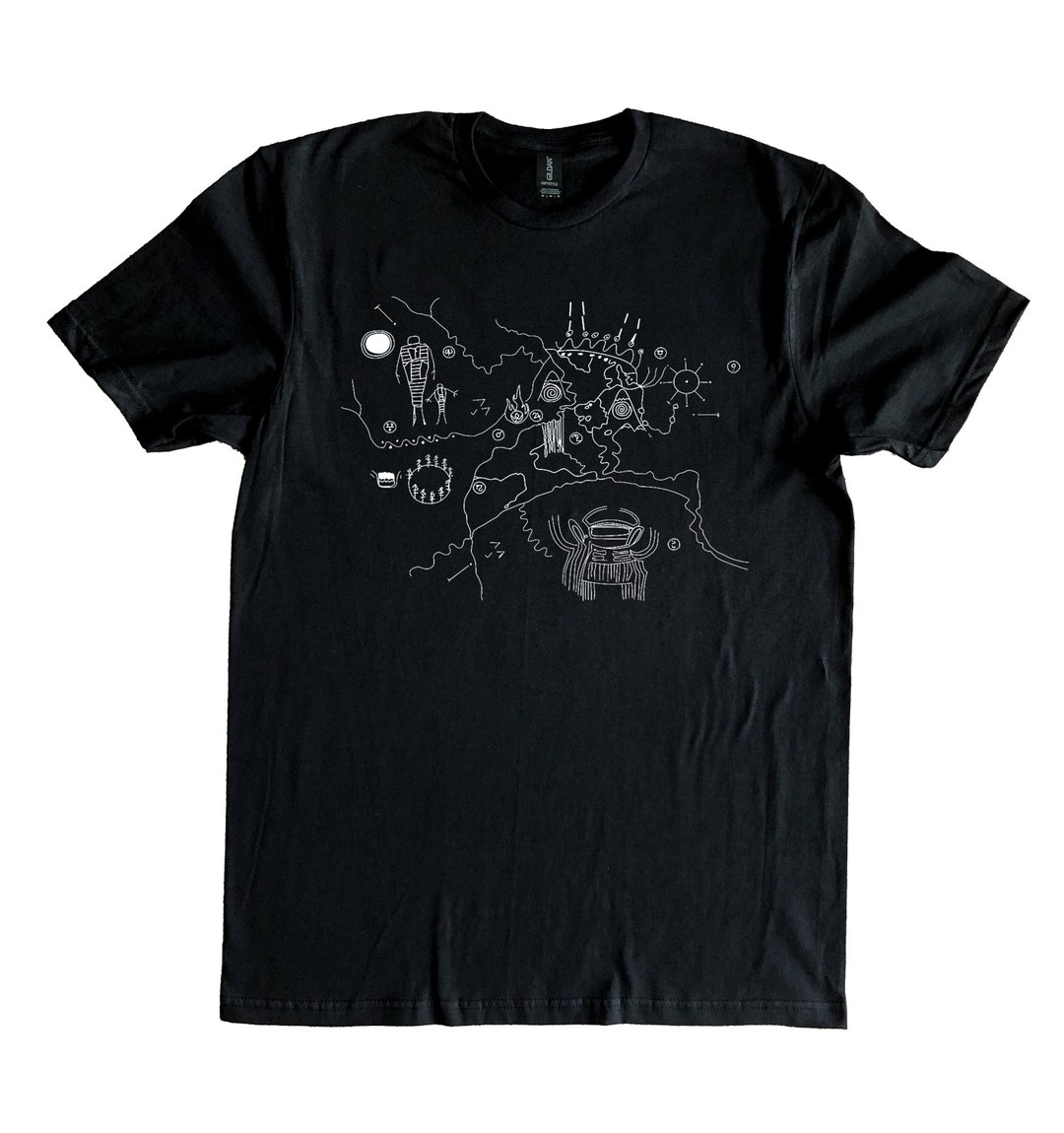 Twin Peaks Owl Cave Calendar Map T-shirt David Lynch Film TV