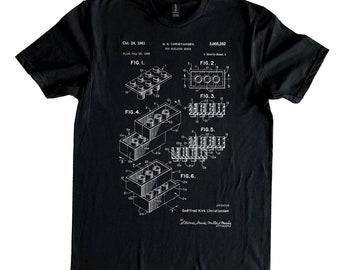 Camiseta de algodón 100 % con diseño de bloques de construcción de juguete, tallas S-XXXL