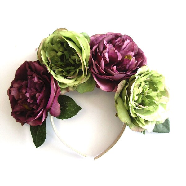 Reserved-European Beauty Purple Romantic Floral Crown. Lana del Rey. Flower Headband. Floral Headpiece. Statement Headband.