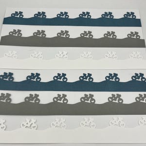 Bordes para álbumes de recortes de cartulina troquelada de 12" con forma de bicicleta rodante de Creative Memories, 6 piezas