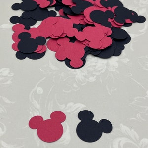 Testa di Topolino in cartoncino, fustellata da 1", sagoma ritagliabile, coriandoli, materiale per bricolage