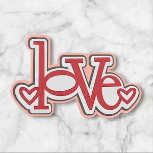 Love Die Cut Cardstock Title for Scrapbooking - Valentine&#39;s Day
