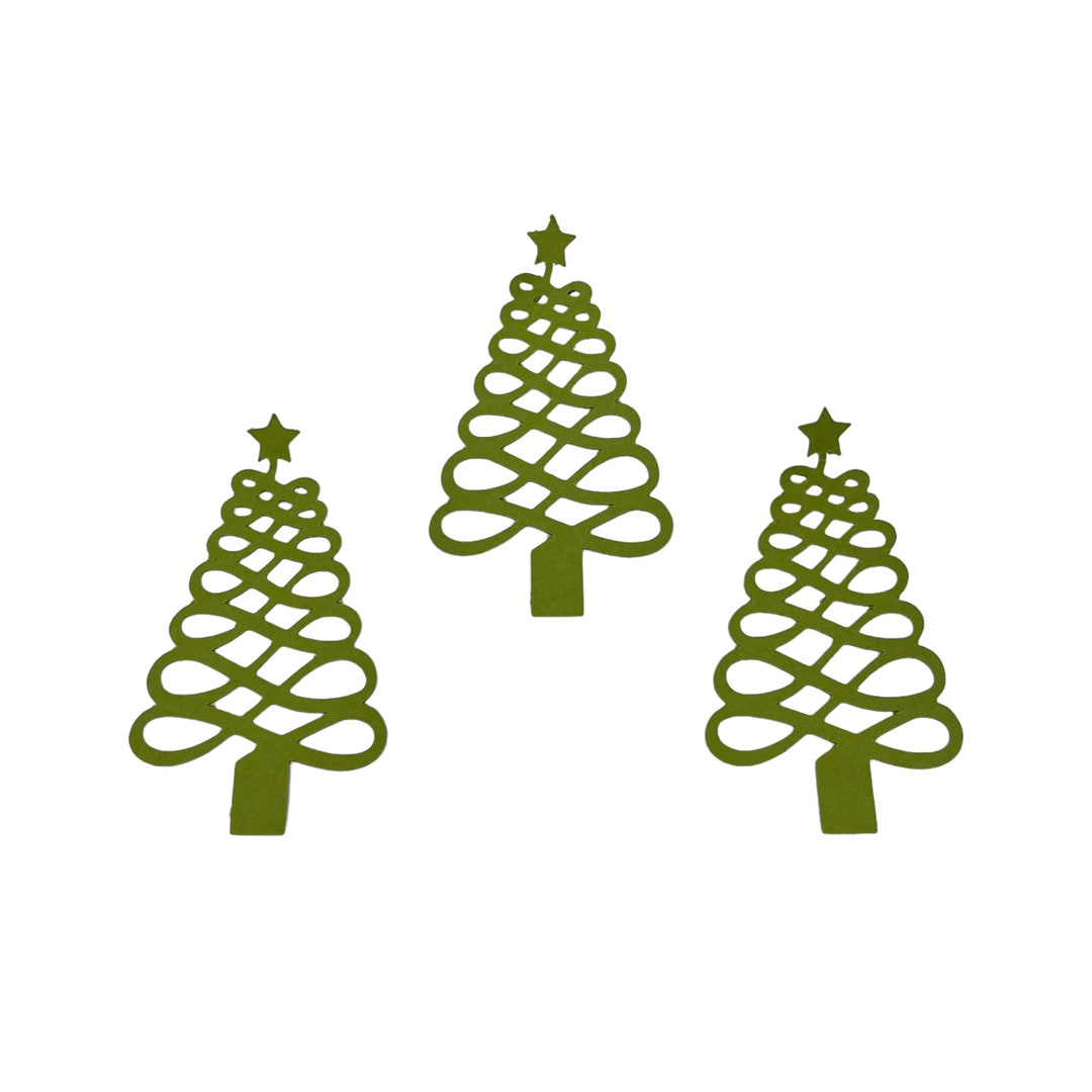 Cardstock Die Cut Christmas Tree, Set of 3 Etsy