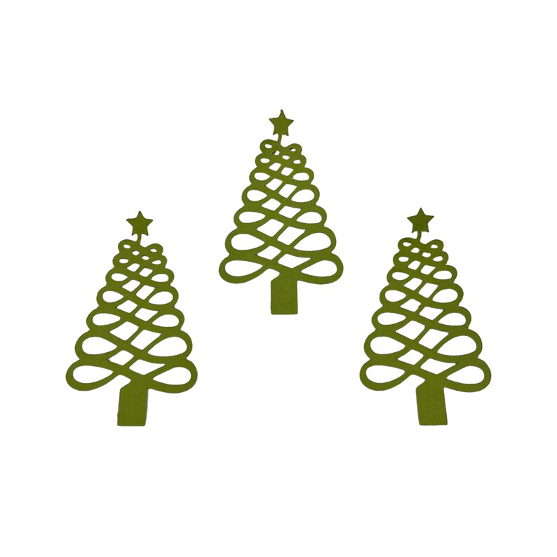 Cardstock Die Cut Christmas Tree, Set of 3 Etsy