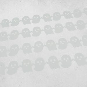 White Ghost Scrapbook Border Die Cut Cardstock Shapes, Set of 4