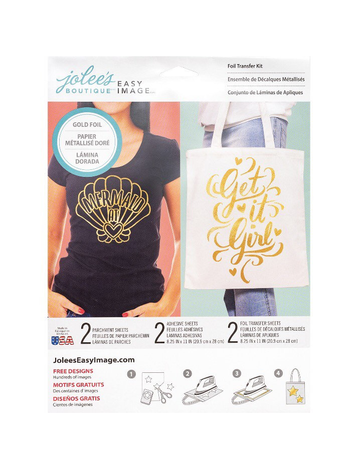 Jolee s Fabric Iron On Transfer Paper Gold Foil Etsy