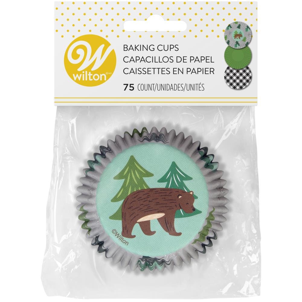 Wilton Camping Adventure Standard Size Baking Cups for Cupcakes Muffins and More 75 Ct