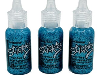 Ranger Stickles Glitter Glue in Turquoise - Lot Of 3