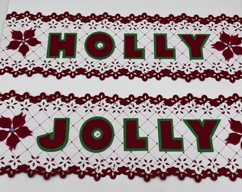 Creative Memories Poinsettia Holly Jolly 12” Die Cut Cardstock Layered Borders
