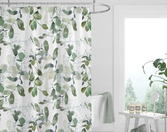 Green Shower Curtain Etsy