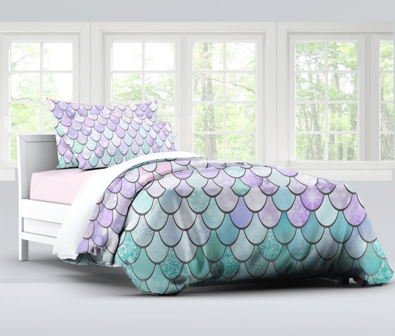 Twin Duvet Cover Mermaid Bedding For Girls Optional Etsy