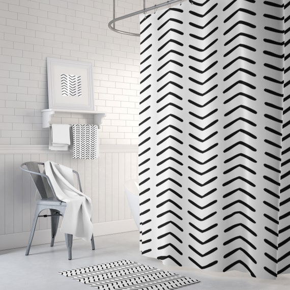 White And Black Tribal Boho Shower Curtain Bath Mats Hand Towels Can Also Be Purchased On This Listing S Starting At