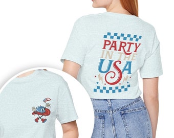 Summer Retro Style Tee - Printed on Front & Back, 4th of July, Independence Tee, Summer Tee, Party Shirt, 4th Tee. Fourth Shirt