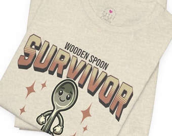 Wooden Spoon Survivor Tee - Retro Inspired Design - Funny Shirt, Wooden Spoon Survivor Shirt, funny tee, Wooden Spoon Shirt, Funny T-Shirt