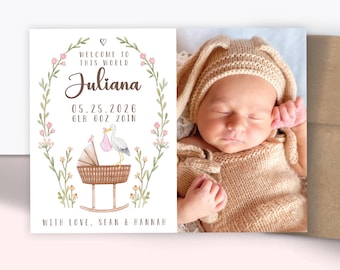 Newborn Photo Magnets | Boho Baby | Handmade Keepsakes | Envelopes Included