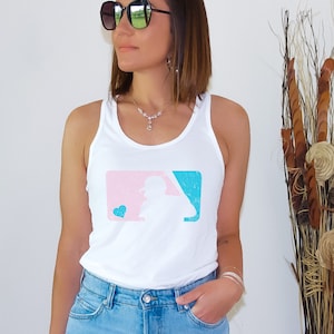 Retro-Style Baseball Logo Racerback Tank with Distressed Design, retro summer tank, baseball shirt, baseball tank, baseball mom, cute tank
