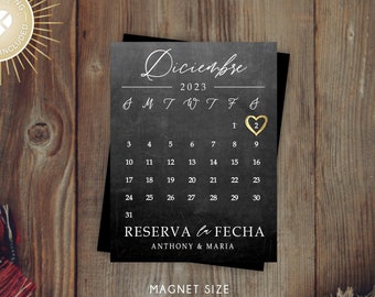 Reserva la Fecha Calendar Magnet | Envelopes Included | save our date, personalized favors, engagement, save the date favor, spanish favors