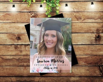 Graduation Photo Magnets, personalized gift, graduation magnets, high school favors, keepsake favors, college favors, | Envelopes Included