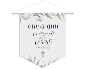 Personalized Confirmation Pennants - Perfect way to Celebrate Your Faith | Confirmed in Christ | Confirmation gift | Keepsake gift
