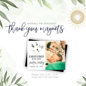Christened with Love Photo Magnets, | Envelopes Included | bautizo, christening, baptism party favor, christening, personalized favors