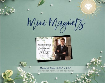 NEW for 2023 > MINI Confirmed in Christ Photo Magnets & Party Favors | Envelopes Included | chrisening favor, baptism, personalized favor