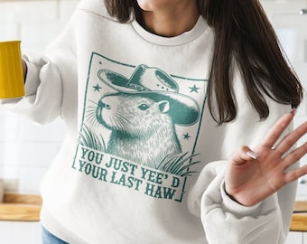 Funny Capybara Vibes Sweatshirt – Trendy Colors, Cozy Sweater