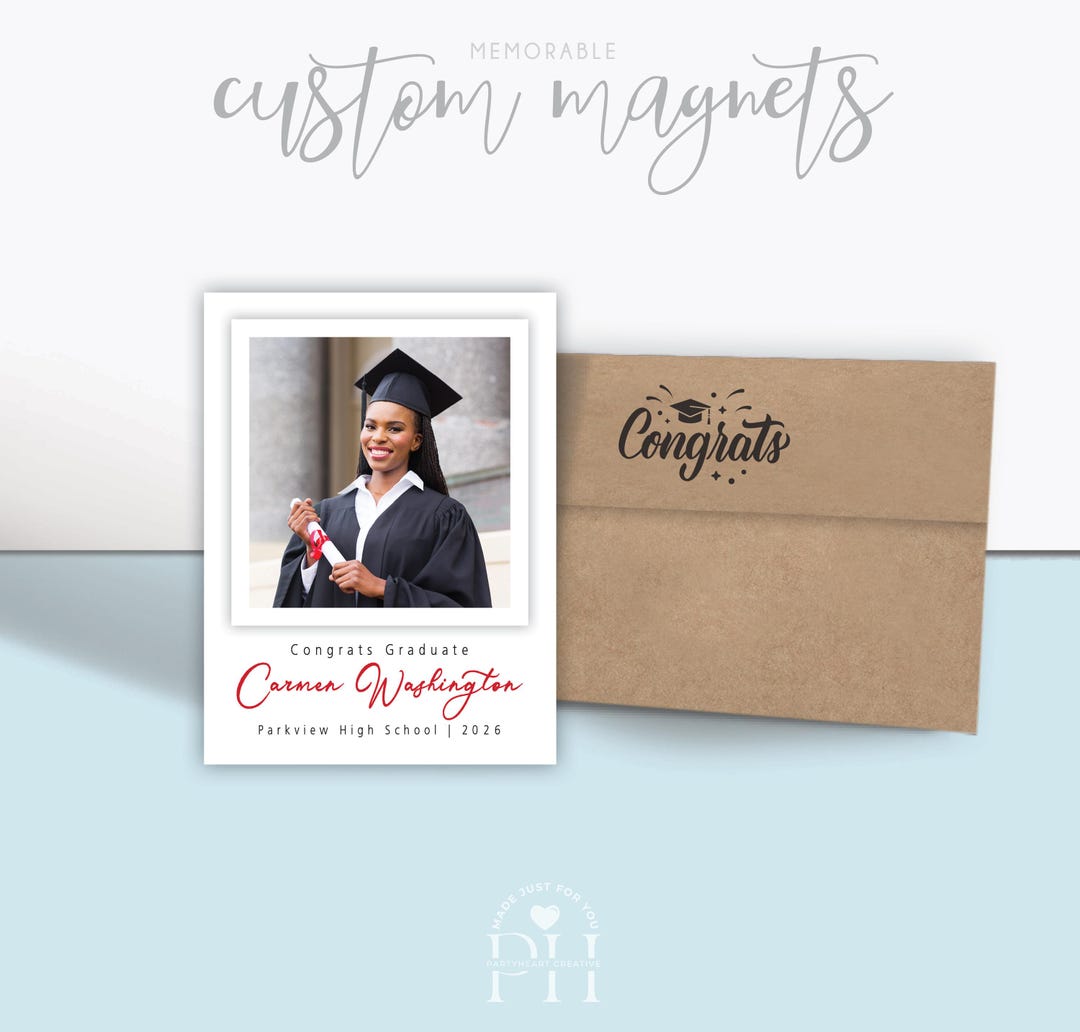 Personalized Graduation Photo Magnets | Class of 2026 Keepsake Favors ...