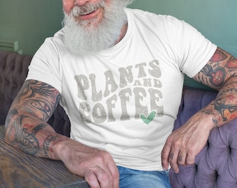Plants and Coffee Tee - Retro Distressed Unisex Jersey