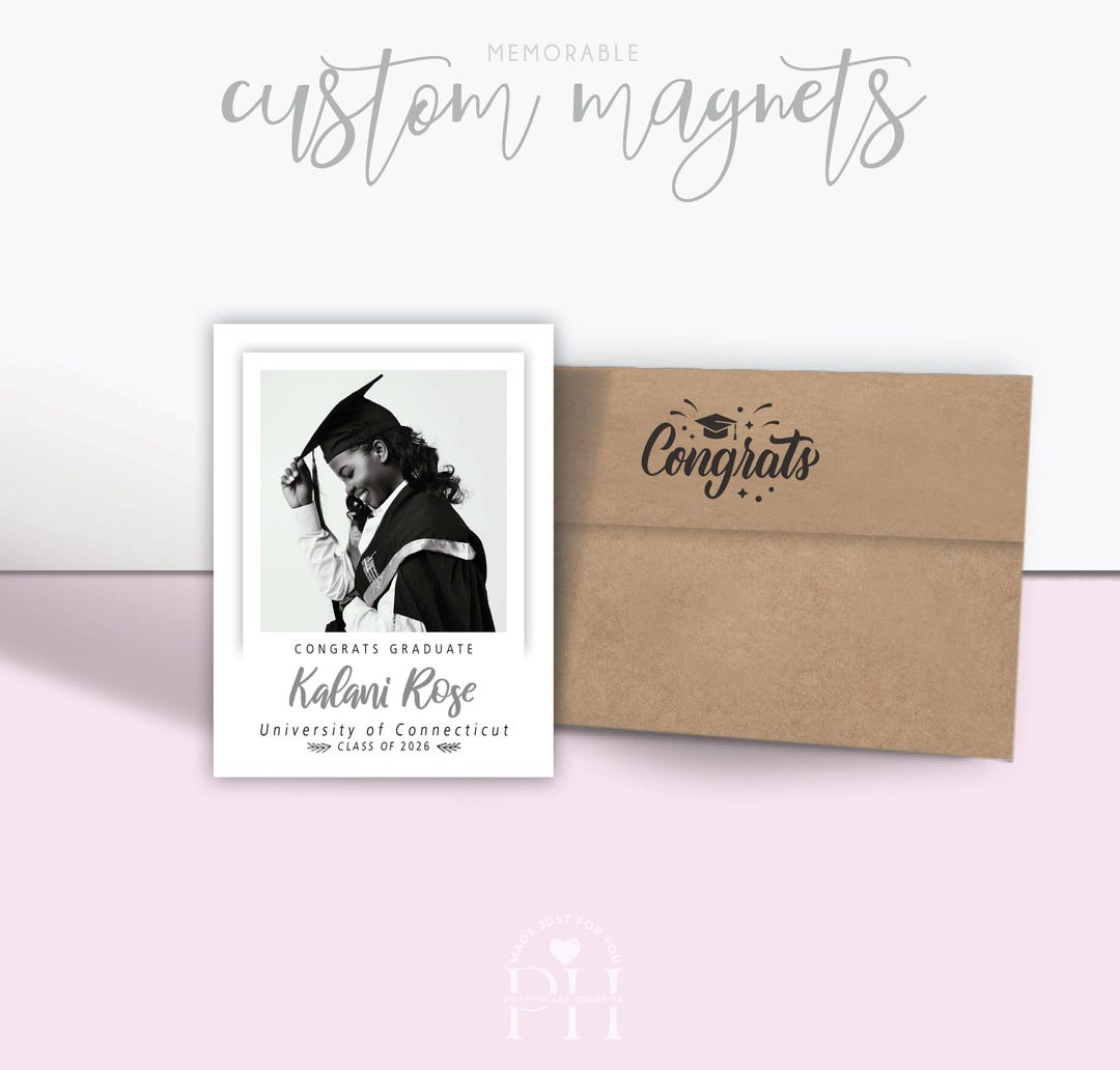 Personalized Graduation Photo Magnets | Custom Grad Party Favors ...