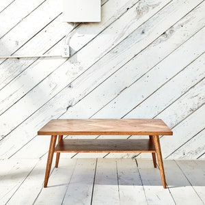 Recycled Wood Mid Century Modern Coffee Table Etsy New Zealand