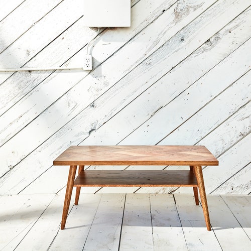 Danish Modern Herringbone Coffee Table Etsy