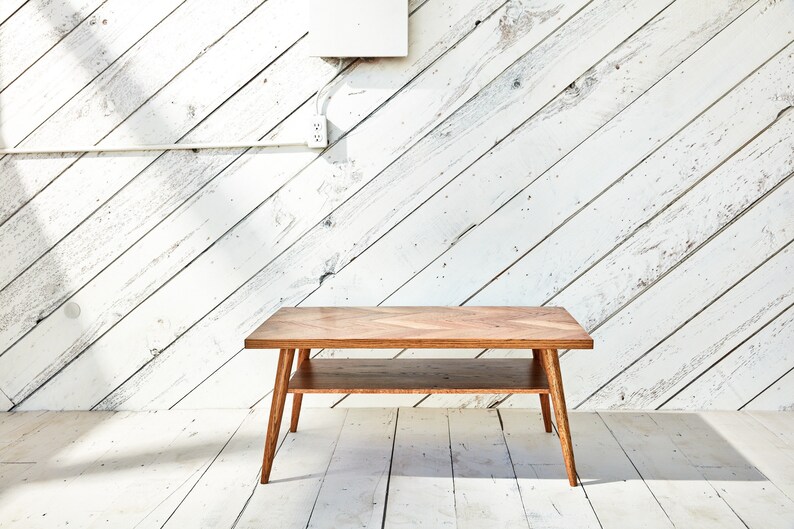 Danish Modern Herringbone Coffee Table Etsy