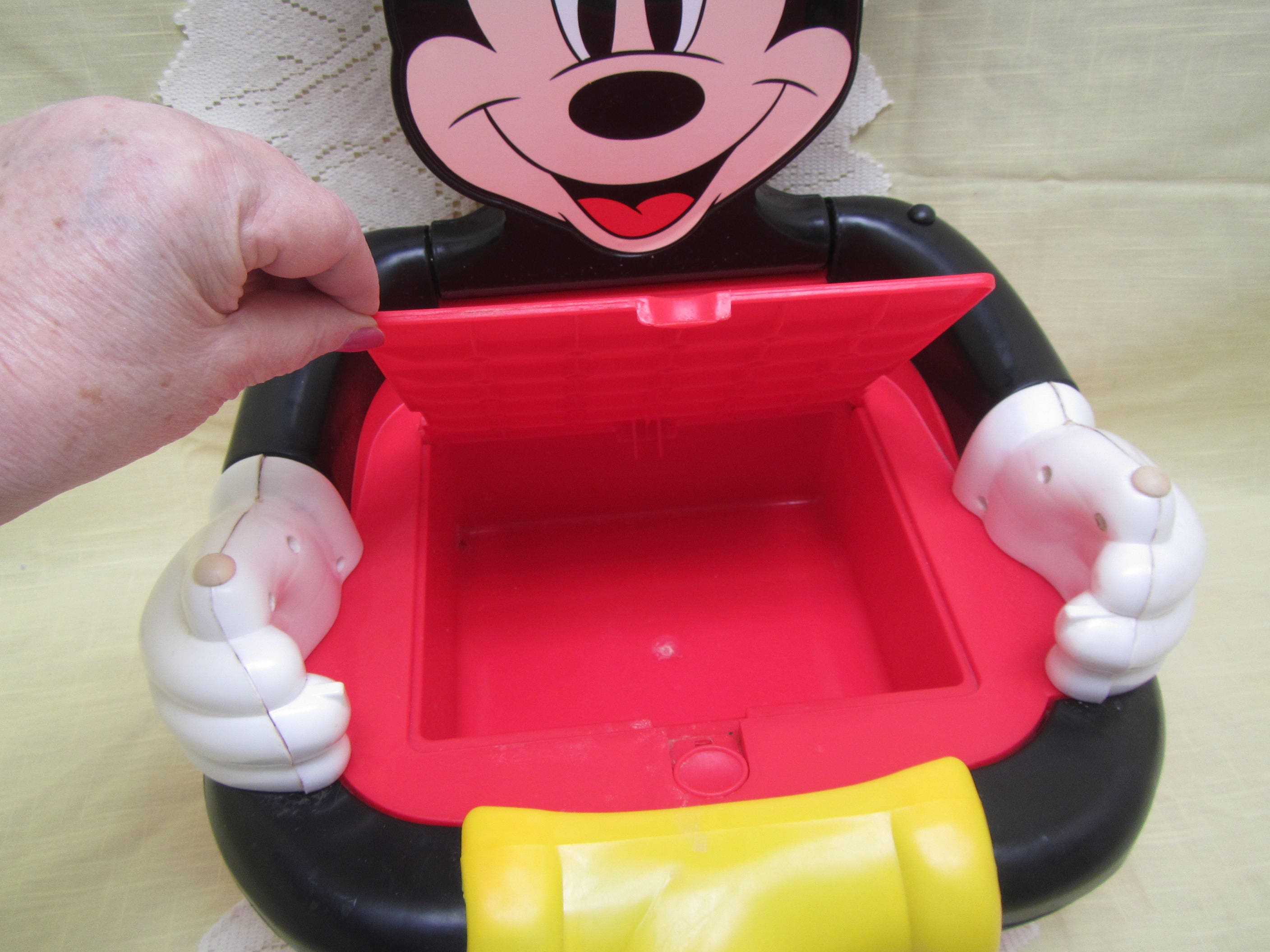 1994 MICKEY MOUSE CHAIR With Storage Compartment , Back Folds Down 1994 MICKEY MOUSE CHAIR With Storage Compartment , Back Folds Down