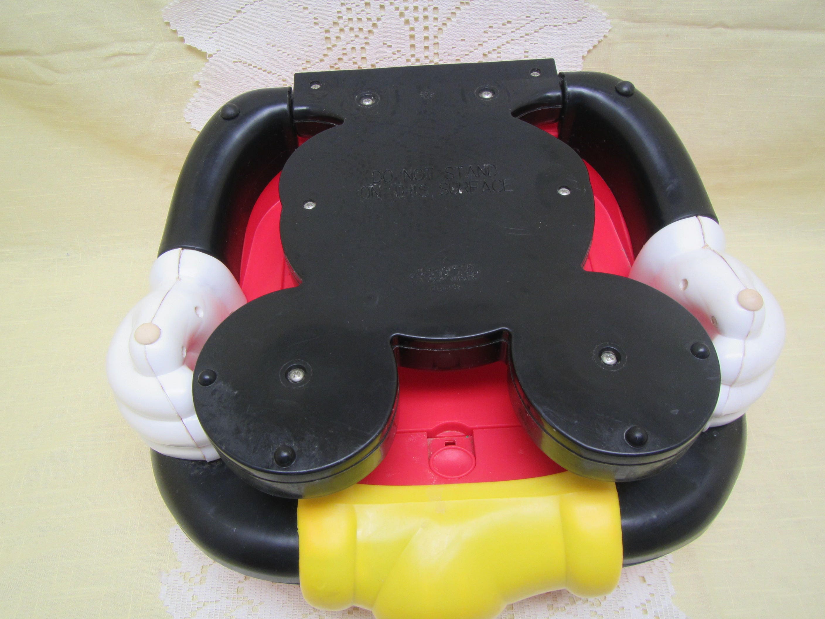 1994 MICKEY MOUSE CHAIR With Storage Compartment , Back Folds Down