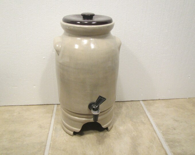 Vintage Ceramic Water Cooler , Lemonade Cooler, Hand Finished , FREE