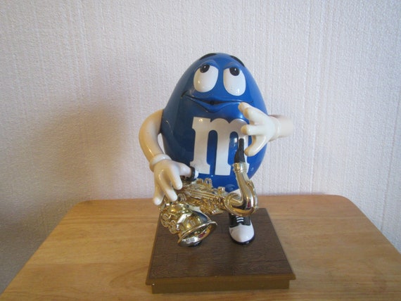 Blue Saxophone Player M & M Dispenser ** Peanut M M Dispenser