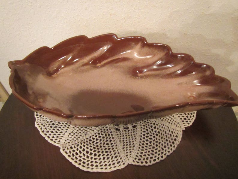 FRANKOMA Pottery Leaf Dish 226 Large Leaf Dish Brown Dish Etsy