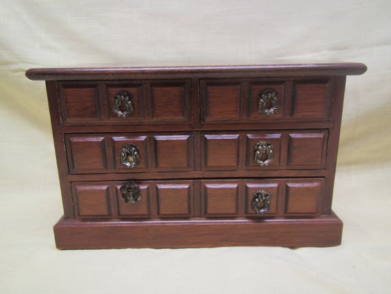 Wood Jewelry Box * 4 drawer  musical jewelry case… - image 1