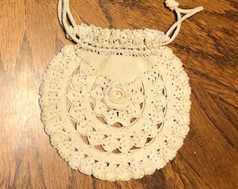 Vintage round crochet handbag