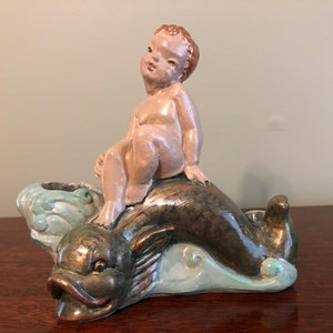 Boy on a Dolphin Candle Holder