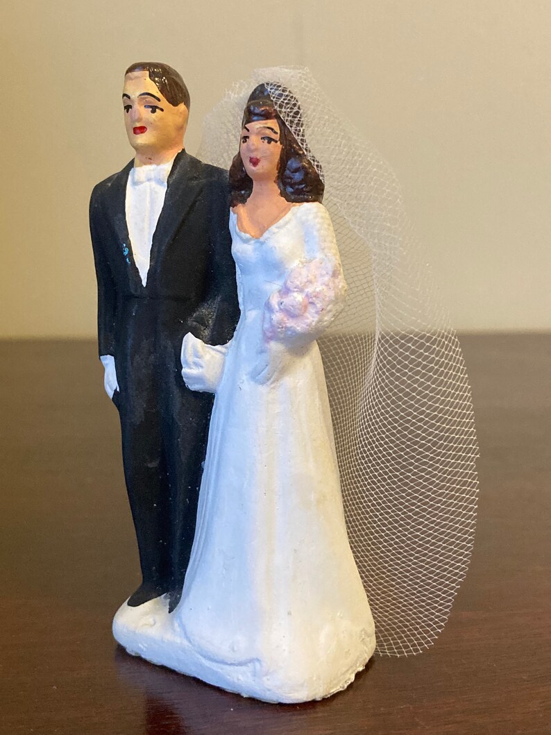 Vintage Bride and Groom Cake Topper Etsy