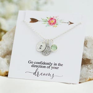 Personalized Graduation Necklace, Name Necklace, Silver Compass Necklace, College Graduation Gift for Her, Class of 2025, Senior Graduation