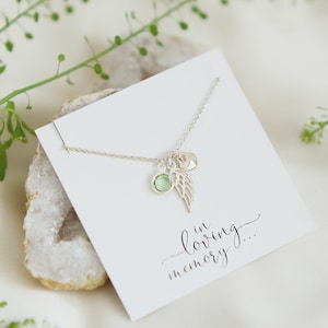 Collana con angelo custode, regalo di gioielli commemorativi, regalo per aborto spontaneo, mamma di un angelo, perdita del padre, regalo per la perdita del bambino, mi dispiace per la tua perdita