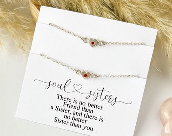 Sterling Silver Heart Bracelets, Couple Bracelet Set, Soul Sister Gift, BFF Gift, Sister Bracelet, Friendship Jewelry, Relationship Bracelet