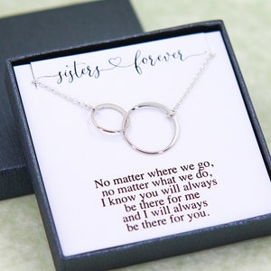 Sister Necklace, Birthday Gifts for Her, Two Sister Necklace, Friendship Necklace, Sister Gift, Best Friend Necklace, Eternity Necklace image 1